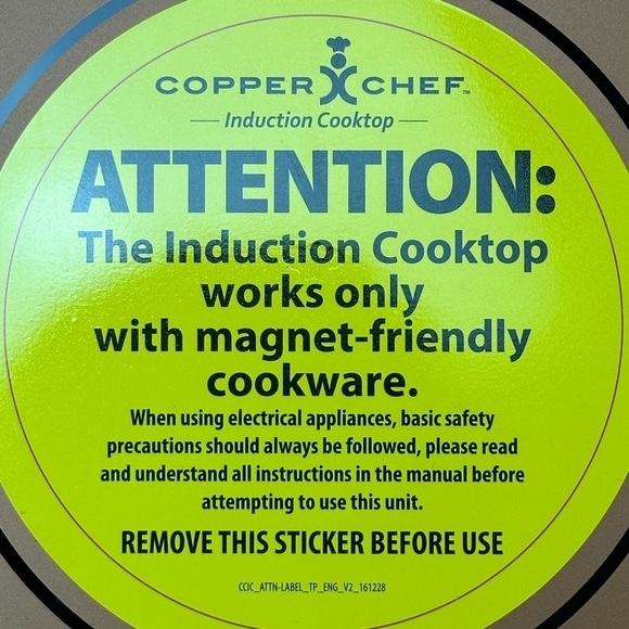 Copper Chef Induction Cooktop With Owner’s Manual KC16067-00300 - Picture 7 of 12